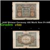 Image 1 : 1920 Weimar Germany 100 Mark Note P# 69B Grades vf, very fine