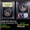 Image 1 : Proof 1986-S Liberty Modern Commem Half Dollar 50c Graded GEM++ Proof Deep Cameo By USCG