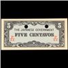 Image 2 : 1942 Philippines Under Japanese (JIM) Occupation 5 Centavo Note P# 103B Grades Choice CU