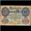 Image 2 : 1908 Imperial Germany 20 Mark Note P# 31 Grades vf+