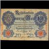 Image 2 : 1908 Imperial Germany 20 Mark Note P# 31 Grades vf+