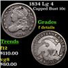 Image 1 : 1834 Lg 4 Capped Bust Dime 10c Grades f details