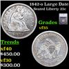 Image 1 : 1842-o Large Date Seated Liberty Quarter 25c Graded vf35 By SEGS