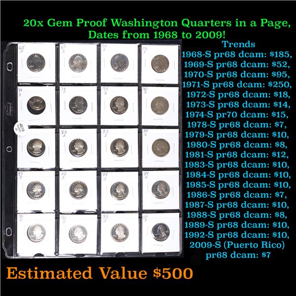 Huge Liifetime Collection - Too Many Coins To Auction Individually - This Lot is For One Page of 20 