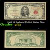 Image 1 : 1963 $5 Red seal United States Note Grades vf+