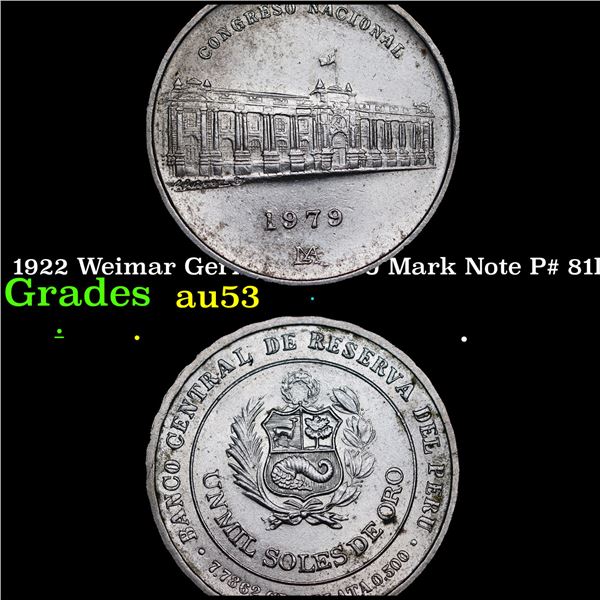 1922 Weimar Germany 5,000 Mark Note P# 81D Grades Select AU