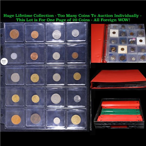 Huge Liifetime Collection - Too Many Coins To Auction Individually - This Lot is For One Page of 20 