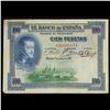 Image 2 : 1925 Republican Spain 100 Pesetas Note P# 69C Grades vf++