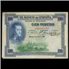 Image 2 : 1925 Republican Spain 100 Pesetas Note P# 69C Grades vf++