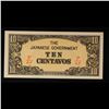 Image 2 : 1942 Philippines Under Japanese (JIM) Occupation 5 Centavo Note P# 104B Grades Gem CU