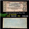 Image 1 : 1864 $10 Confederate Note, T68 Grades vf details