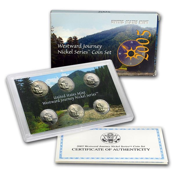 2005 Westward Journey Nickel Series Coin Set 6 Coins Inside/w COA
