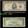 Image 1 : 1963 $5 Red seal United States Note Grades vf+