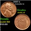 Image 1 : 1937-s Lincoln Cent 1c Grades GEM+ Unc RD