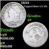 Image 1 : 1833 Capped Bust Half Dime 1/2 10c Grades g+