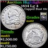 Image 1 : ***Auction Highlight*** 1834 Lg 4 Capped Bust Dime 10c Grades Select Unc By USCG (fc)