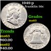 Image 1 : 1949-p Franklin Half Dollar 50c Grades Select Unc
