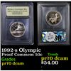 Image 1 : 1992-s Olympic Modern Commem Half Dollar 50c Graded GEM++ Proof Deep Cameo By USCG.