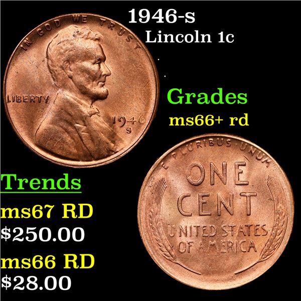 1946-s Lincoln Cent 1c Grades GEM++ RD