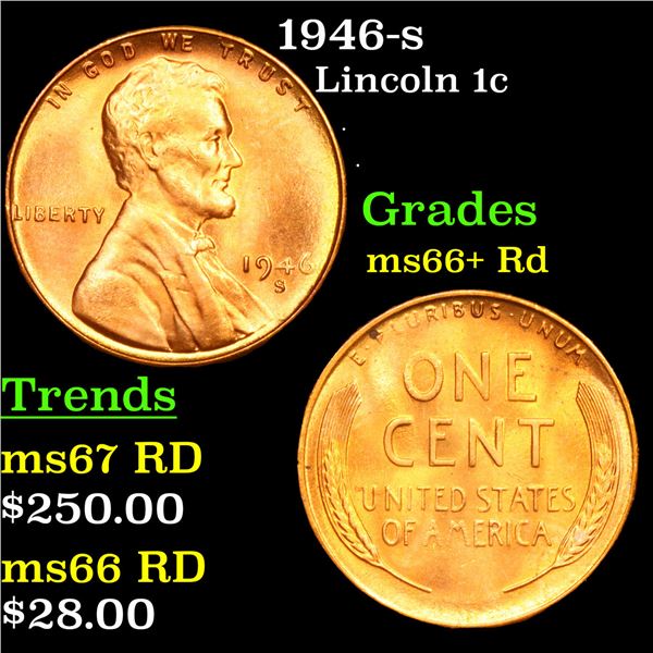 1946-s Lincoln Cent 1c Grades GEM++ RD