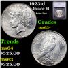 Image 1 : 1923-d Peace Dollar $1 Graded ms63+ By SEGS