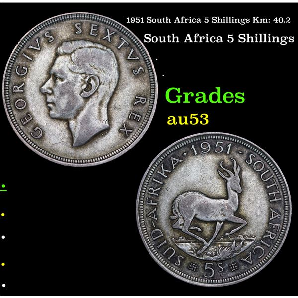 1951 South Africa 5 Shillings Km: 40.2 Grades Select AU