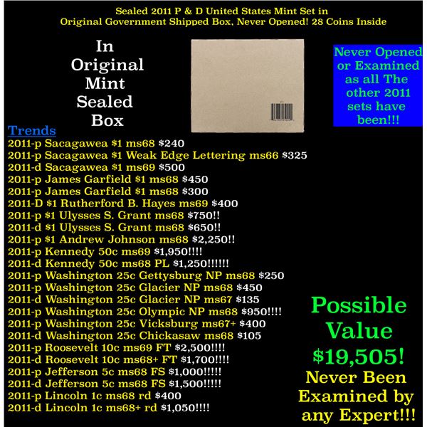 Sealed 2011 United States Mint Set in Original Government Shipped Box, Never Opened! 22 Coins Inside