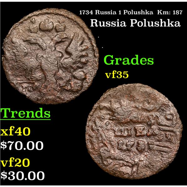 1734 Russia 1 Polushka  Km: 187 Grades vf++
