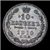 Image 3 : 1910 Imperial Russia 10 Kopeks Km: 20a.2 Grades Select+ Unc