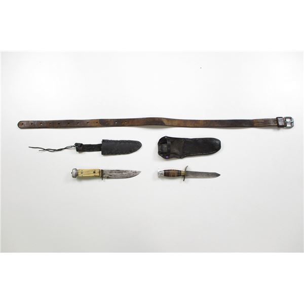 HUNTING KNIVES WITH LEATHER BELT