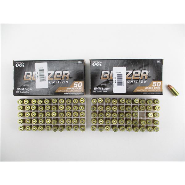 CCI BLAZER 9MM LUGER AMMO LOT
