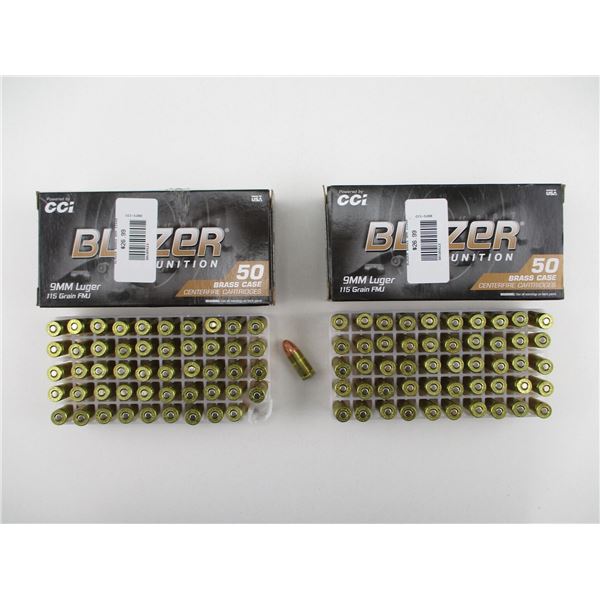 CCI BLAZER 9MM LUGER AMMO LOT