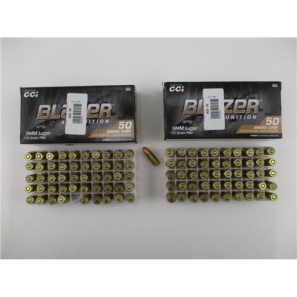 CCI BLAZER 9MM LUGER AMMO LOT