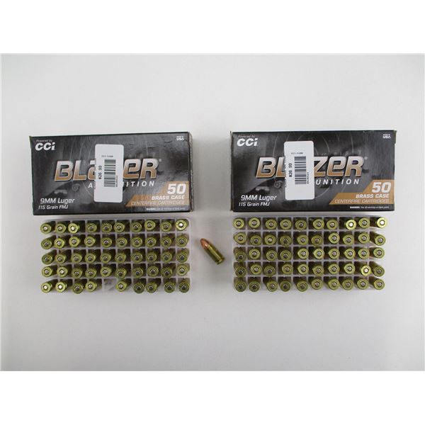 CCI BLAZER 9MM LUGER AMMO LOT