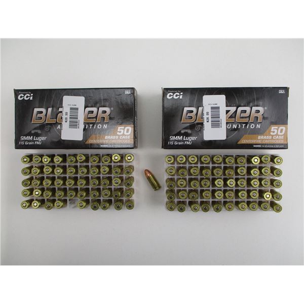 CCI BLAZER 9MM LUGER AMMO LOT