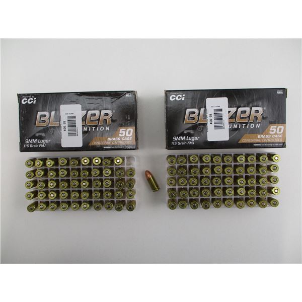 CCI BLAZER 9MM LUGER AMMO LOT