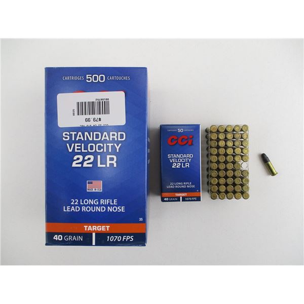 CCI .22 LR STANDARD VELOCITY AMMO LOT