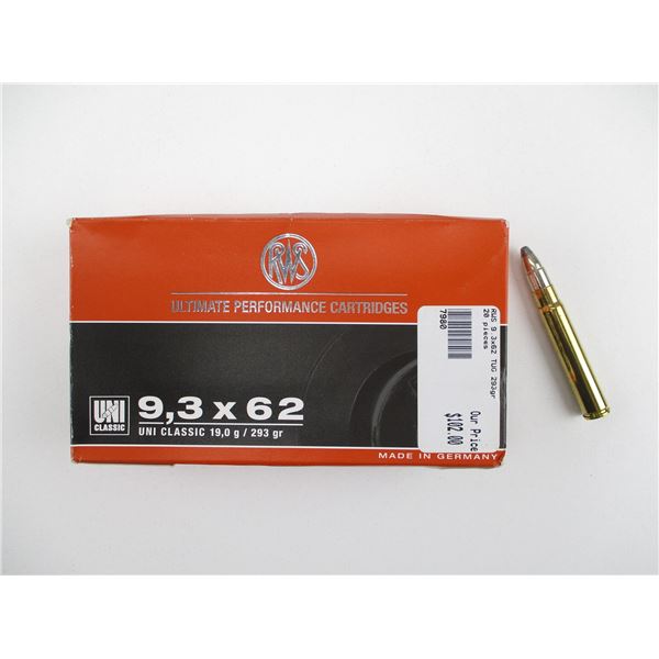 RWS 9.3X62MM AMMO