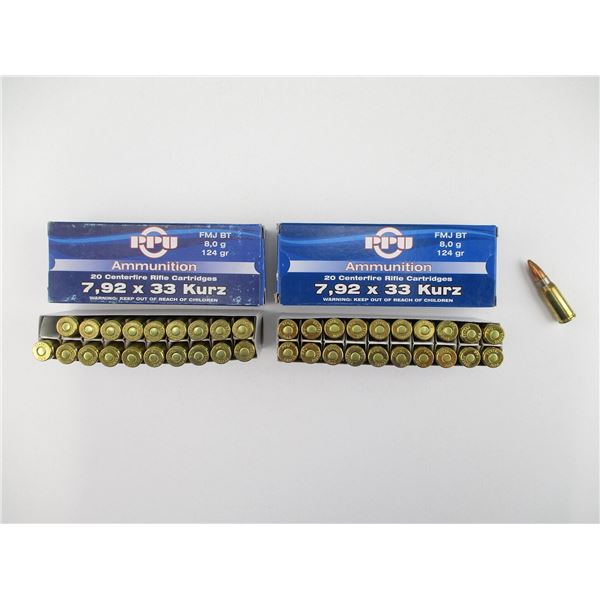 PPU 7.92X33MM KURZ AMMO LOT