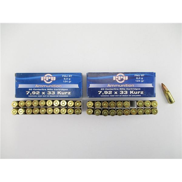 PPU 7.92X33MM KURZ AMMO LOT