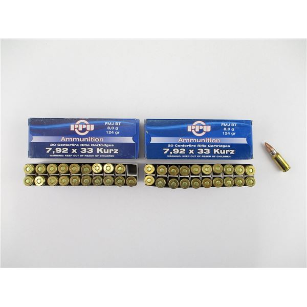 PPU 7.92X33MM KURZ AMMO LOT