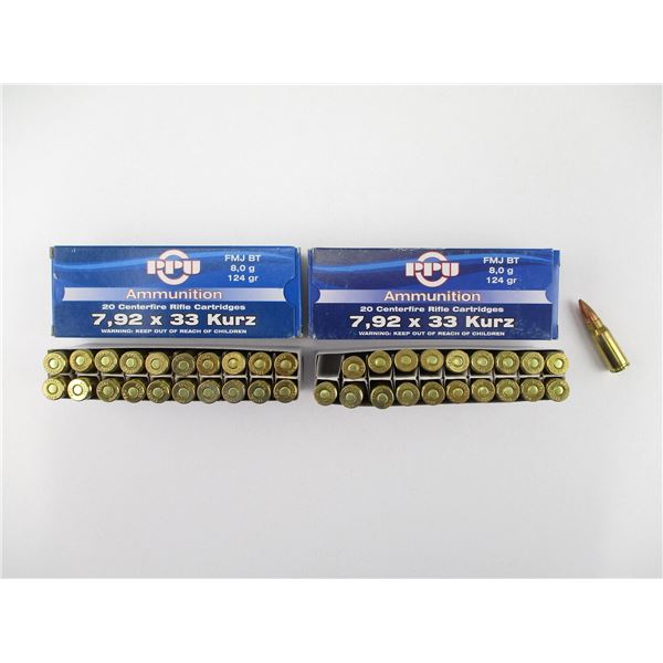 PPU 7.92X33MM KURZ AMMO LOT