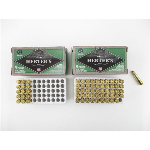 HERTER'S .30 CARBINE AMMO LOT