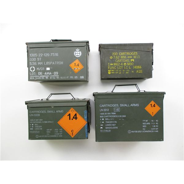 ASSORTED METAL AMMO TIN LOT