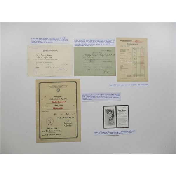 WWII GERMAN DOCUMENT LOT