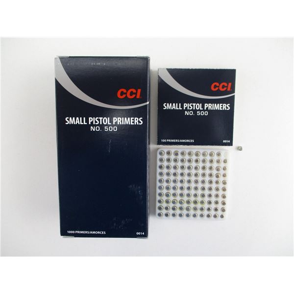 CCI NO. 500 SMALL PISTOL PRIMERS LOT