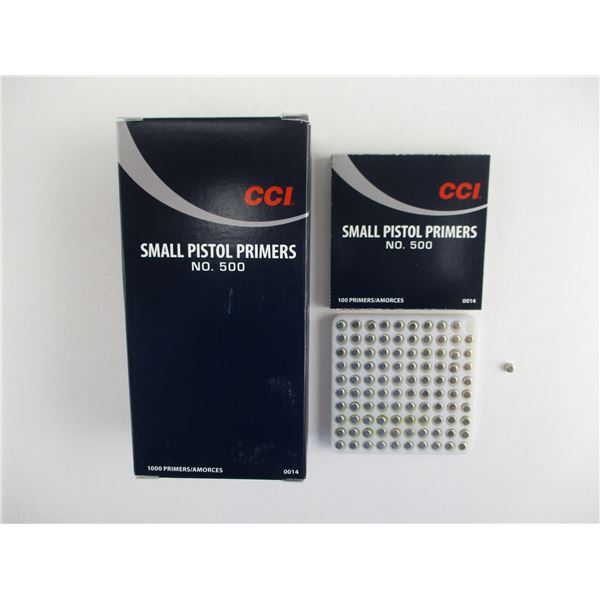 CCI NO. 500 SMALL PISTOL PRIMERS LOT