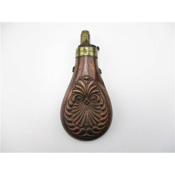 ANTIQUE BRASS POWDER FLASK