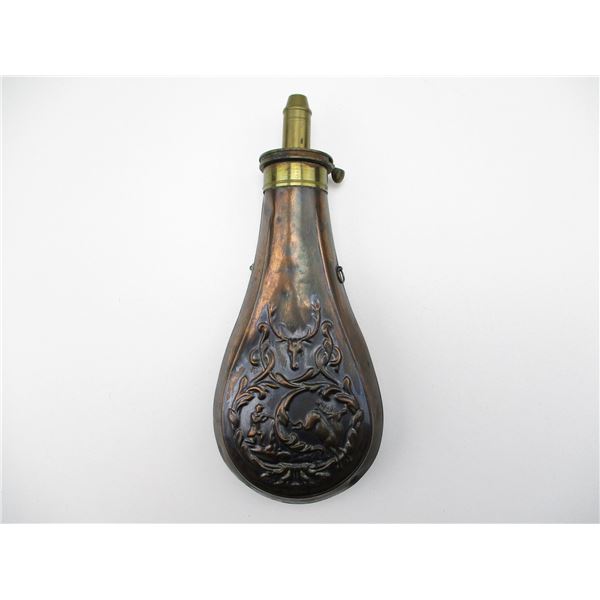 ANTIQUE BRASS POWDER FLASK