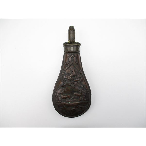 ANTIQUE BRASS POWDER FLASK